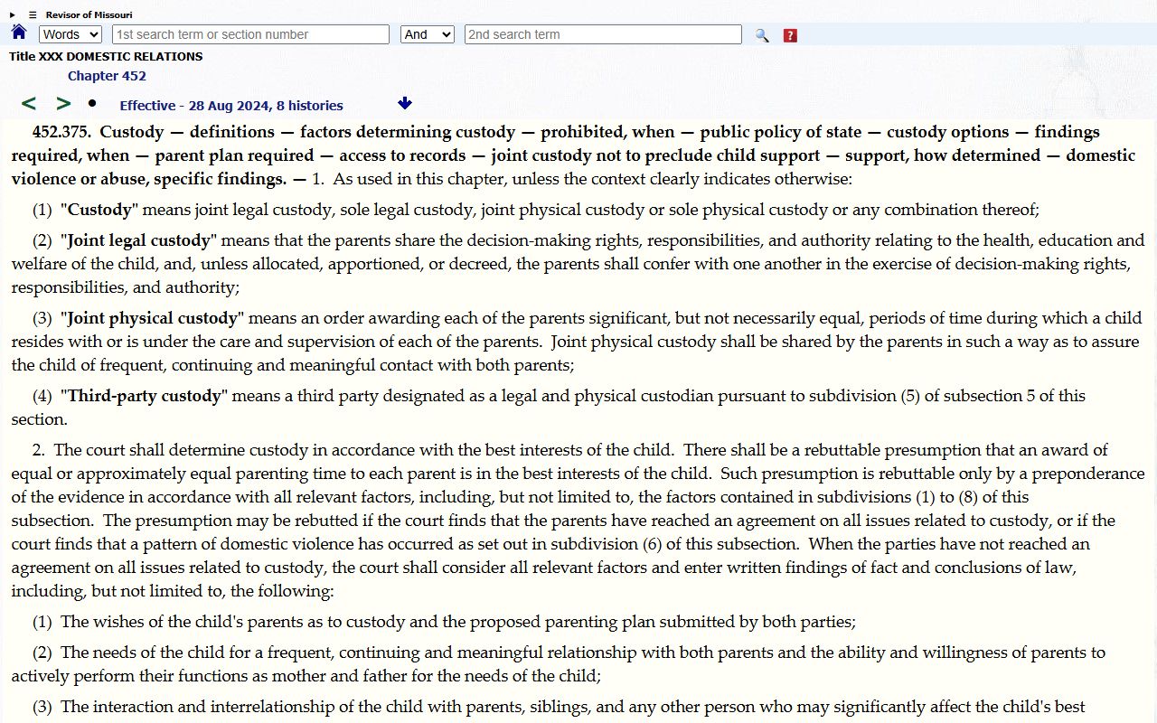 Sullivan County Circuit Clerk records and Missouri custody record access statute