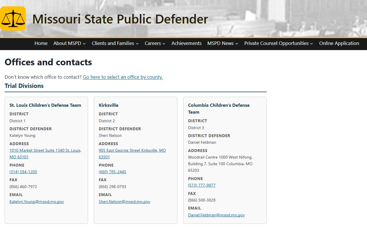 Sullivan County arrest records and Missouri State Public Defender office contacts