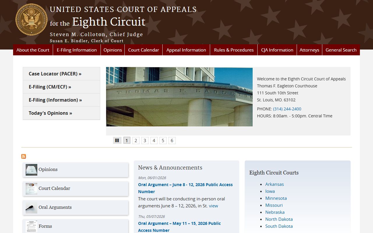 Sullivan County Circuit Court appellate route to the Eighth Circuit for federal cases