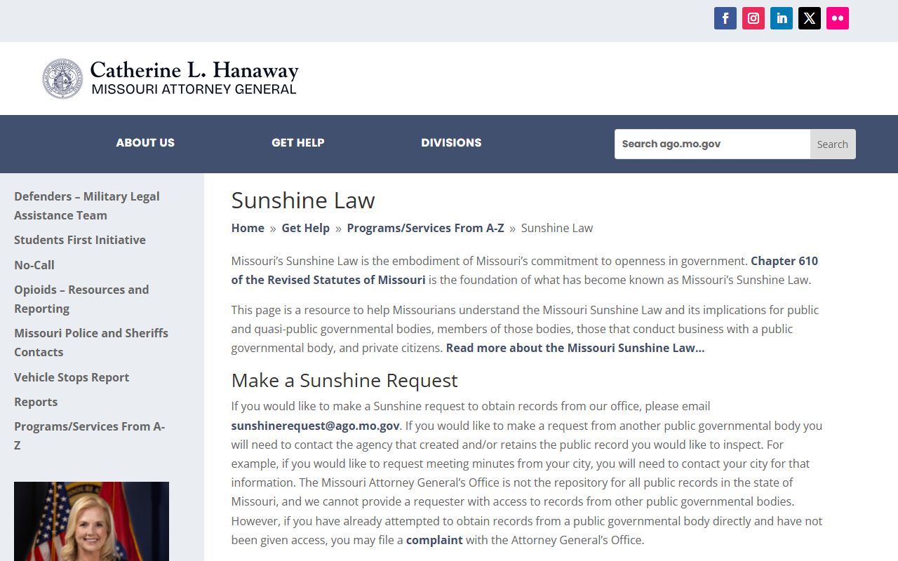Sullivan County court records Missouri Sunshine Law overview