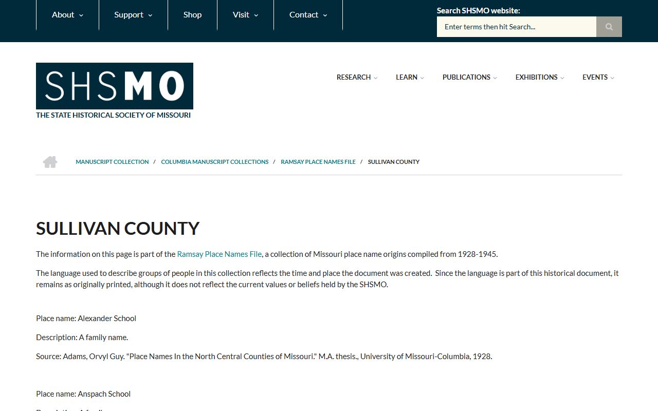 Sullivan County court records State Historical Society local history source