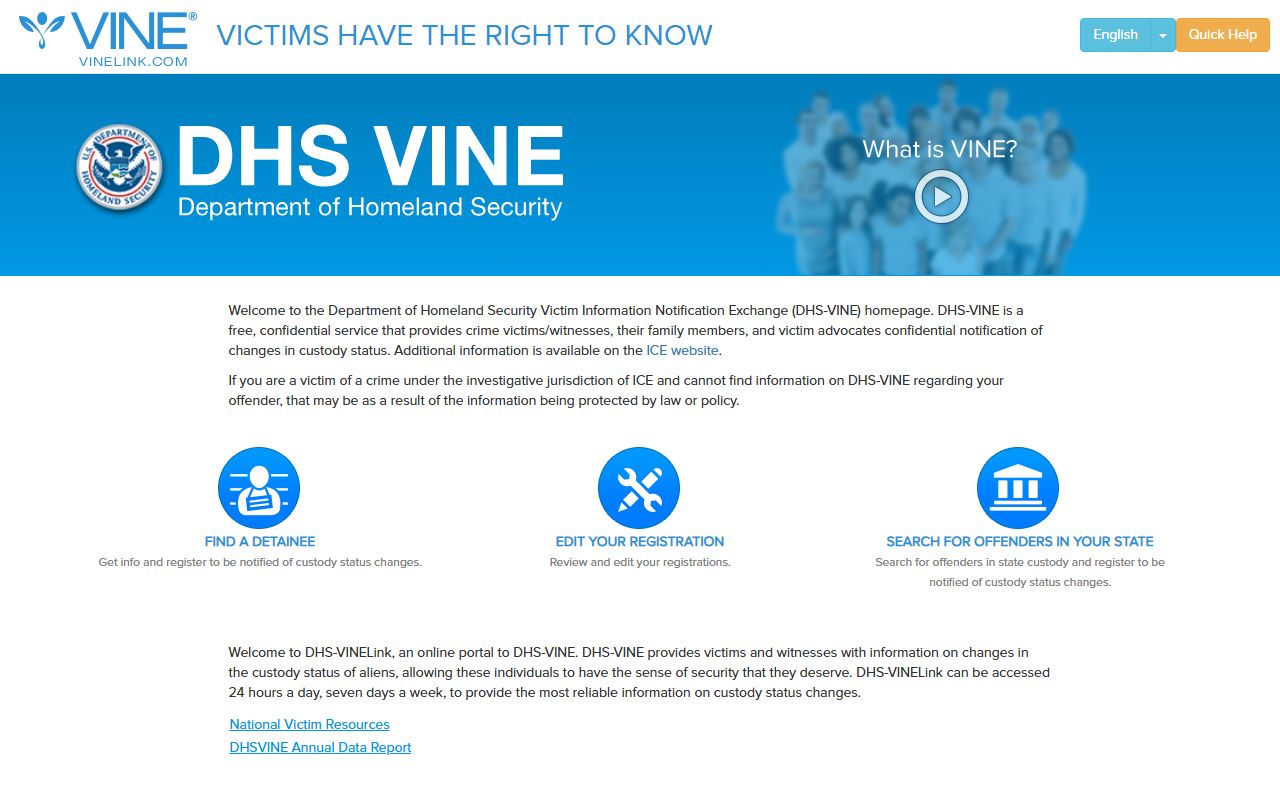 Sullivan County inmate search and VINELink custody status notification portal