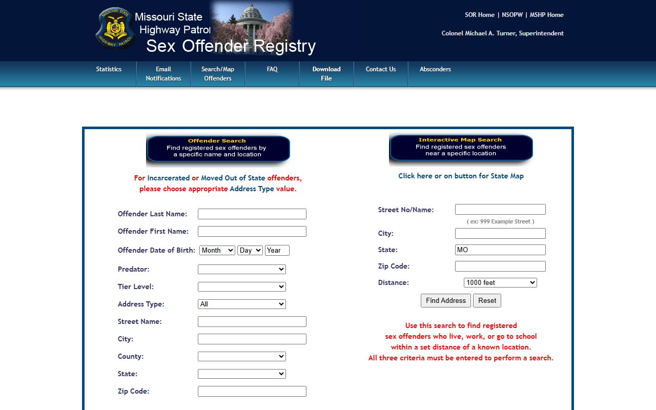 Sullivan County inmate search and Missouri sex offender registry search
